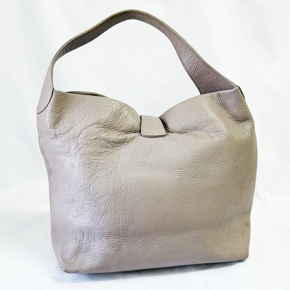 DOONEY & BOURKE Pebbled Leather Gray Logo Lock Sac Size 12”x12.5”x5” - Picture 3 of 12